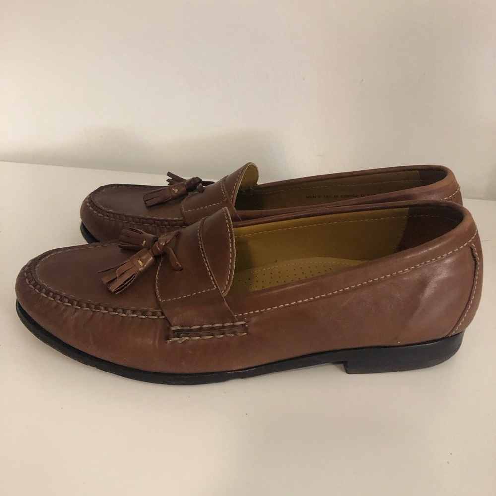 Cole Haan Brown Nike Air Leather Tassel Loafers - Picture 3 of 9